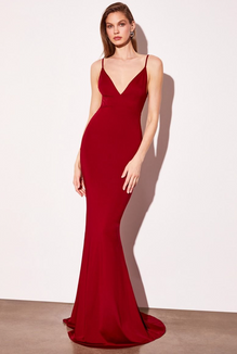 Seraphina - Robe longue en jersey avec encolure en V et dos nu