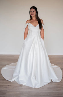 * EXCLUSIVITÉ * Dream - robe de mariée moderne et classique à bustier de style corset avec bretelles tombantes amovibles et fente à la jambe