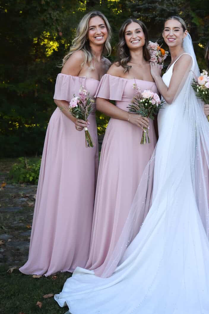 Lawrence - Robe longue de ligne A avec fente à épaules dénudées