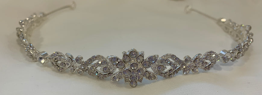 Diana - Tiara mince brillant à motif vintage