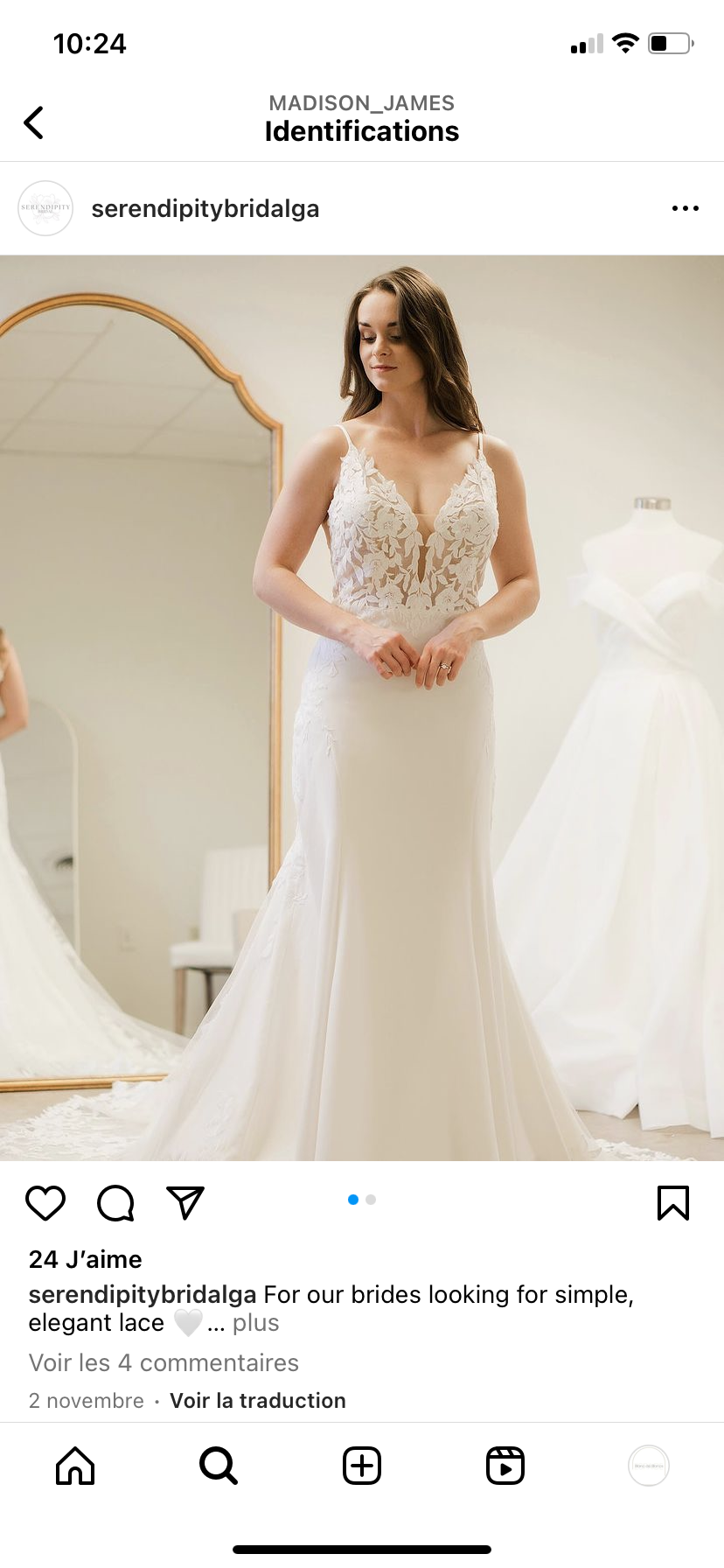 Blaze - sleeveless slim fit wedding dress with crepe bottom and floral lace train without beading