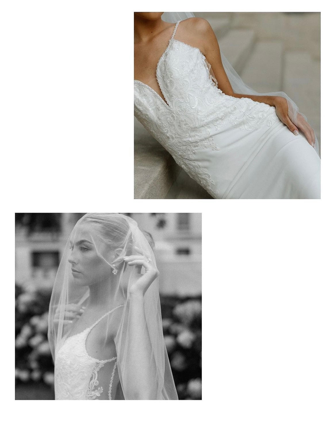 Eliza - robe de mariée coupe ajustée en crêpe à bretelles fines et dos totalement ouvert