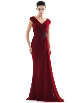 Eden *samples size 12 and size 24* - straight cut dress in high quality chiffon with veiled detail at the hip and V back