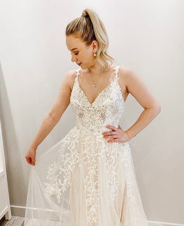 River - A-line wedding dress with lace straps