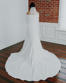 Jodie - Ivory mid-length single tier soft tulle veil