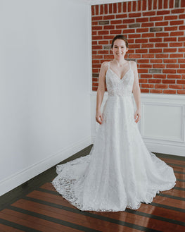 Brandy *sample size 10* - A line wedding dress with enchanting style embroidered lace