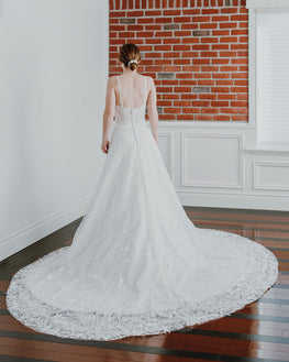 Brandy *sample size 10* - A line wedding dress with enchanting style embroidered lace