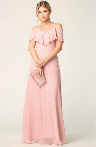 Brithany - Boho-style maxi dress with thin straps and ruffles