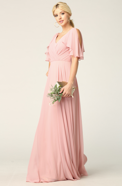 Dusty pink 2025 chiffon dress