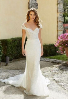 Cardea - off-the-shoulder sparkle fitted glam wedding dress