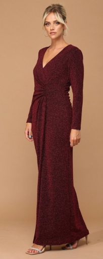 Kathleen - Slim fit stretch jersey maxi dress with ¾ sleeves